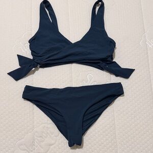 OYSHO Blue Tie-Side Bikini Set Size S